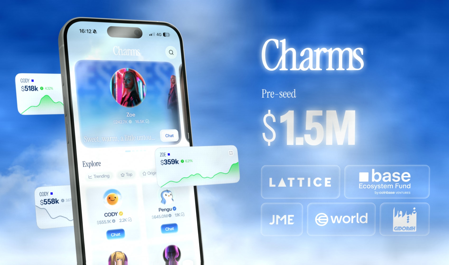 Charms获得150万美元种子轮融资，推动AI角色经济上链