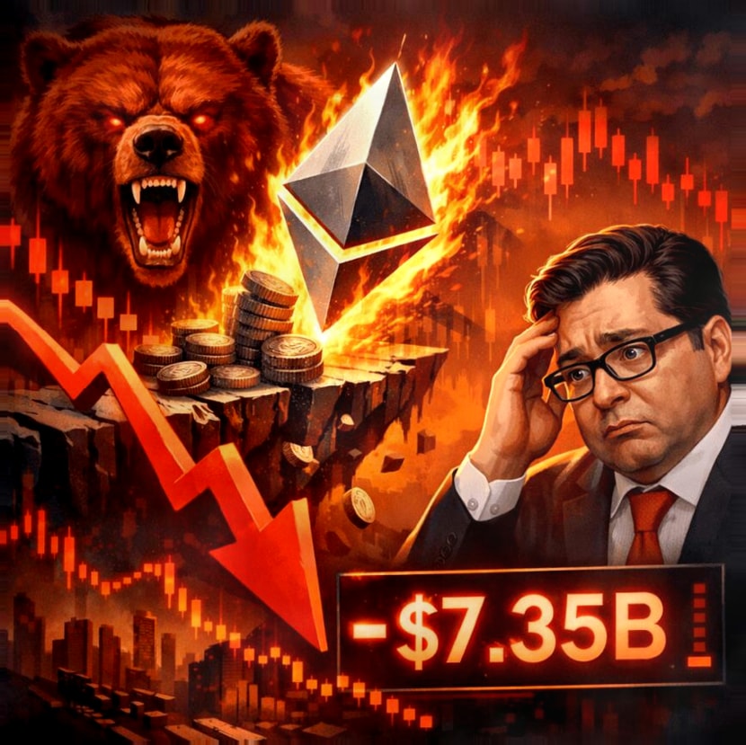 Tom Lee的以太坊投资组合缩水73.5亿美元，市场前景转向悲观